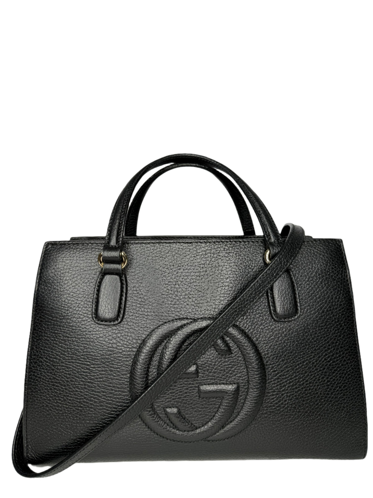 Gucci Black Leather Soho Top Handle Bag