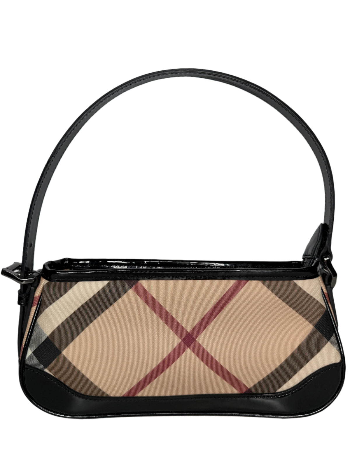Burberry Nova Check Black Patent Leather Pochette (1)