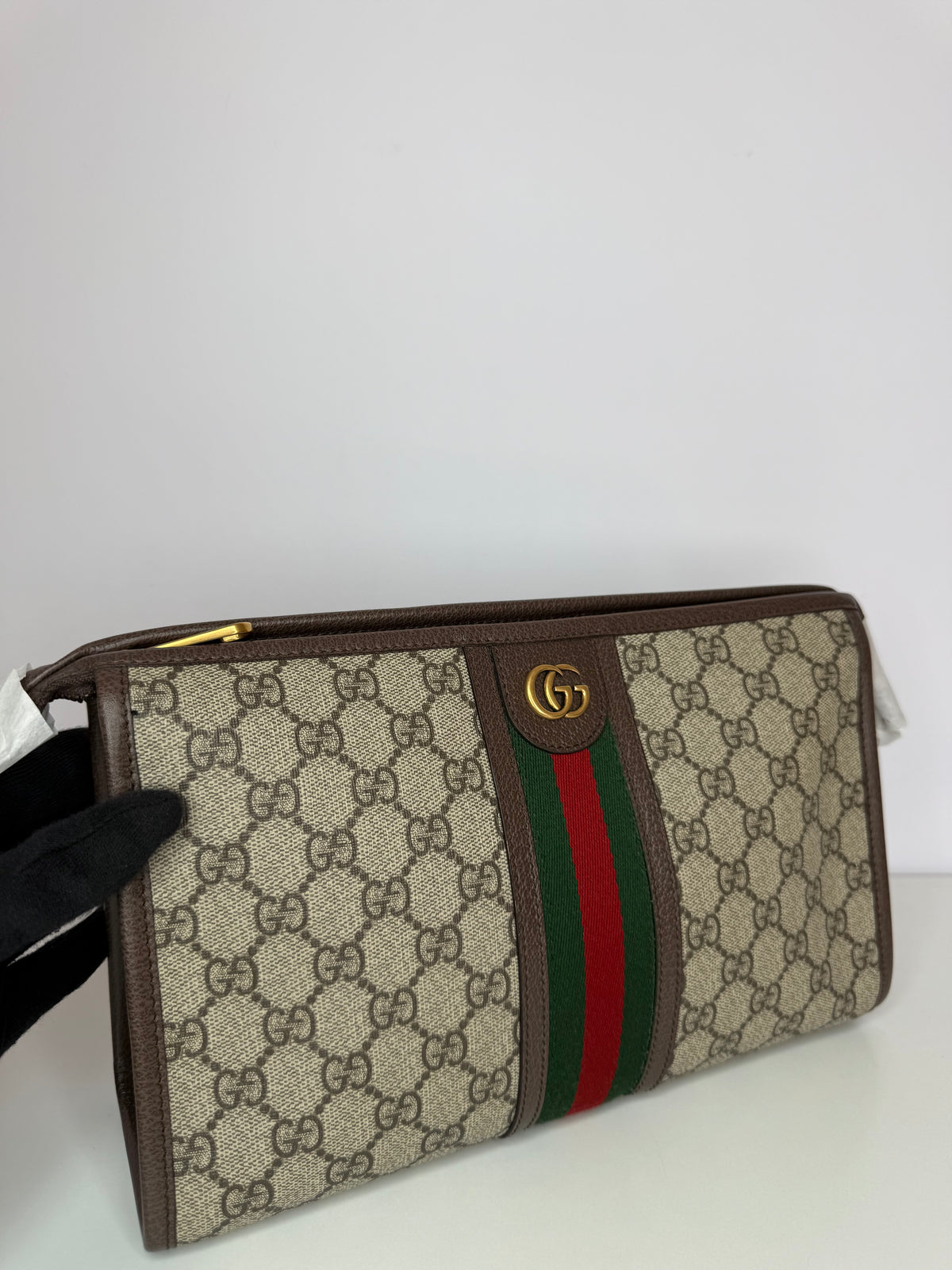 Gucci GG Supreme Canvas Web Ophidia Pouch