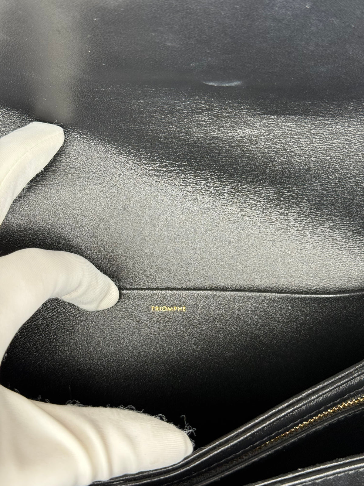 Celine Classique Triomphe Bag in Black Shiny Calfskin
