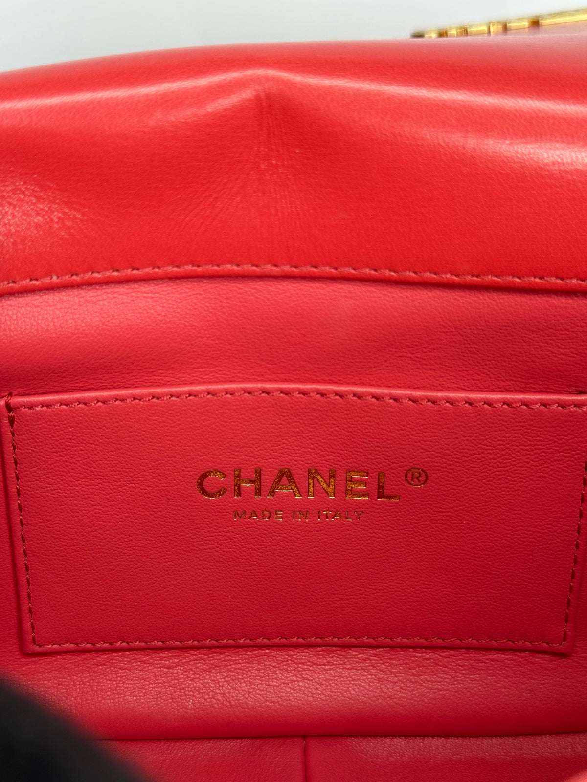Chanel Paris–Monaco Cruise 2023 Coral Red Lambskin Crystal Flap Bag