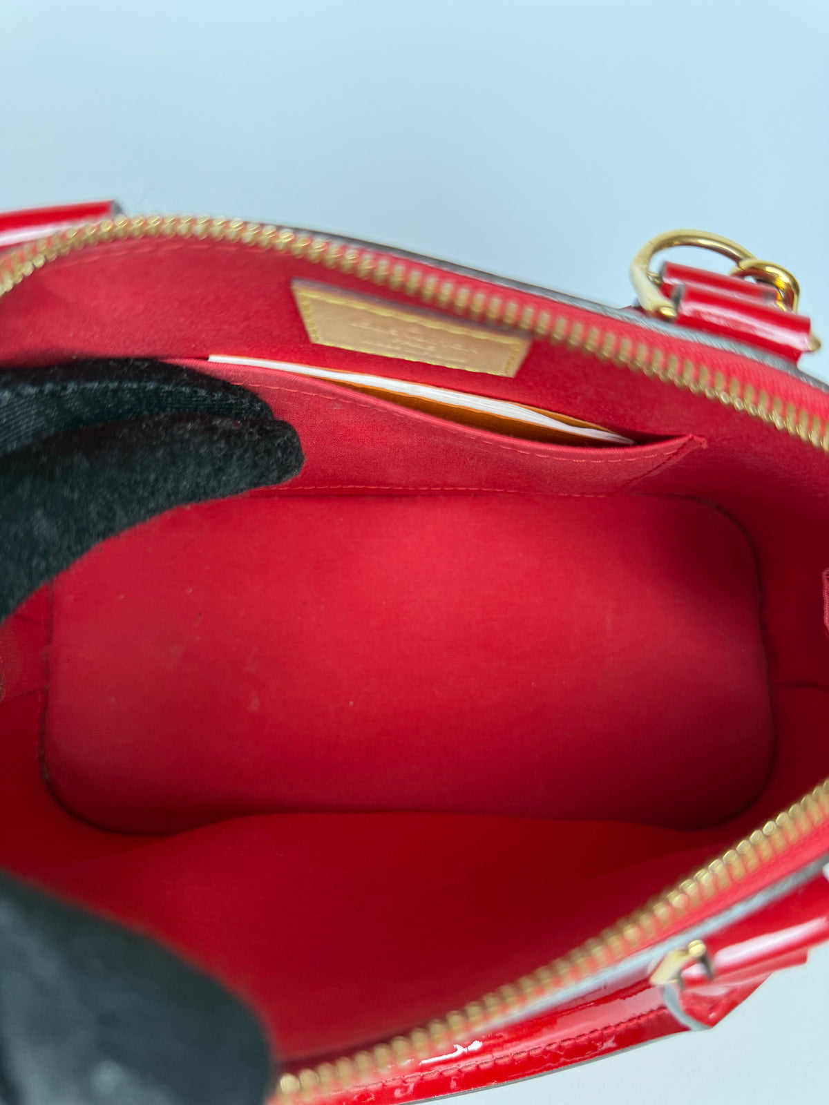 Louis Vuitton Alma BB Red Monogram Vernis Leather