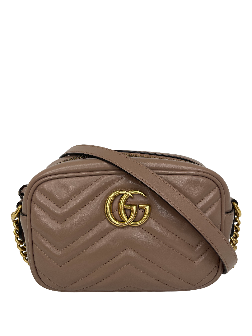 Gucci Mini GG Marmont Matelasse Crossbody Beige