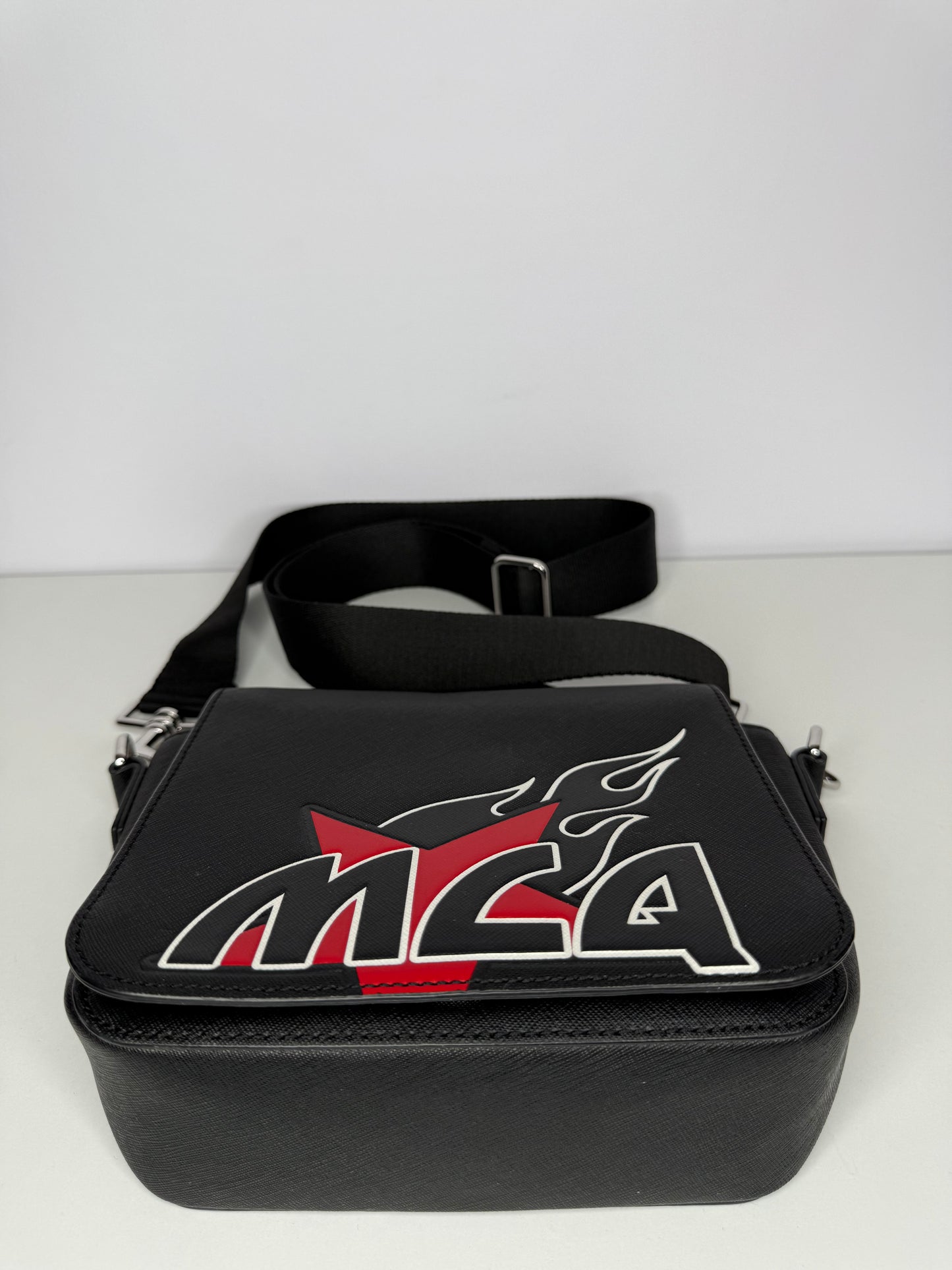 Alexander McQueen Black Leather Motel Crossbody Bag