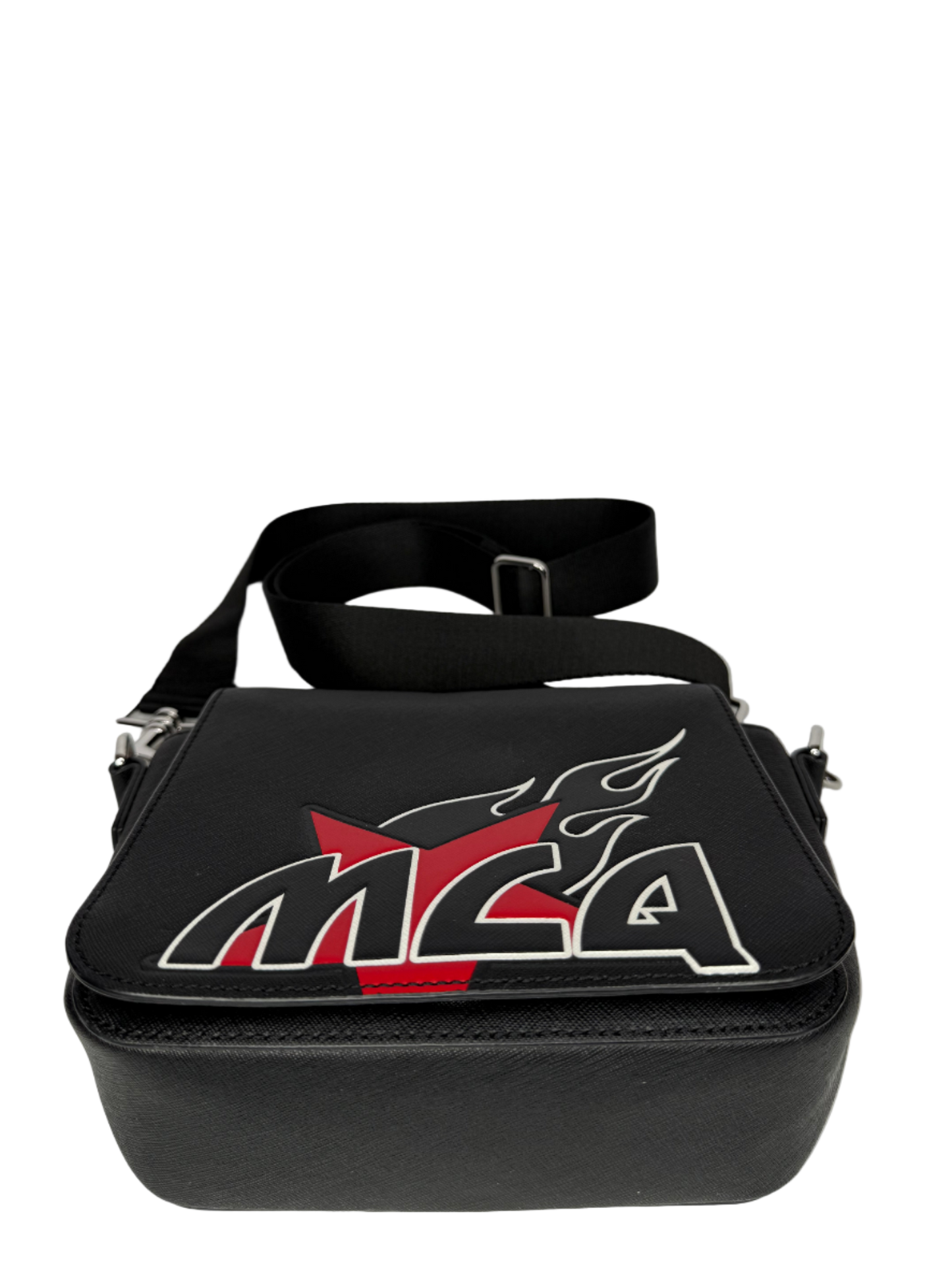 Alexander McQueen Black Leather Motel Crossbody Bag