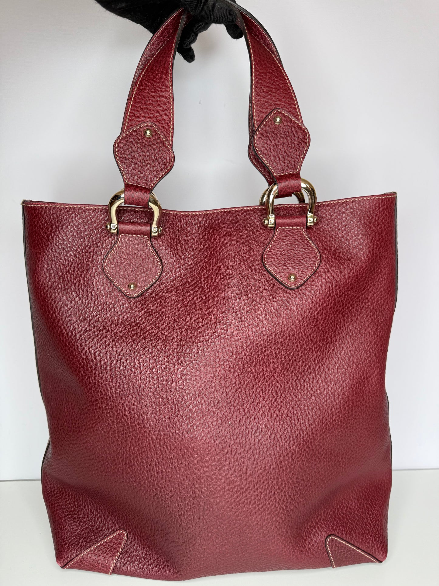Gucci Burgundy Leather Weekend Tote Bag