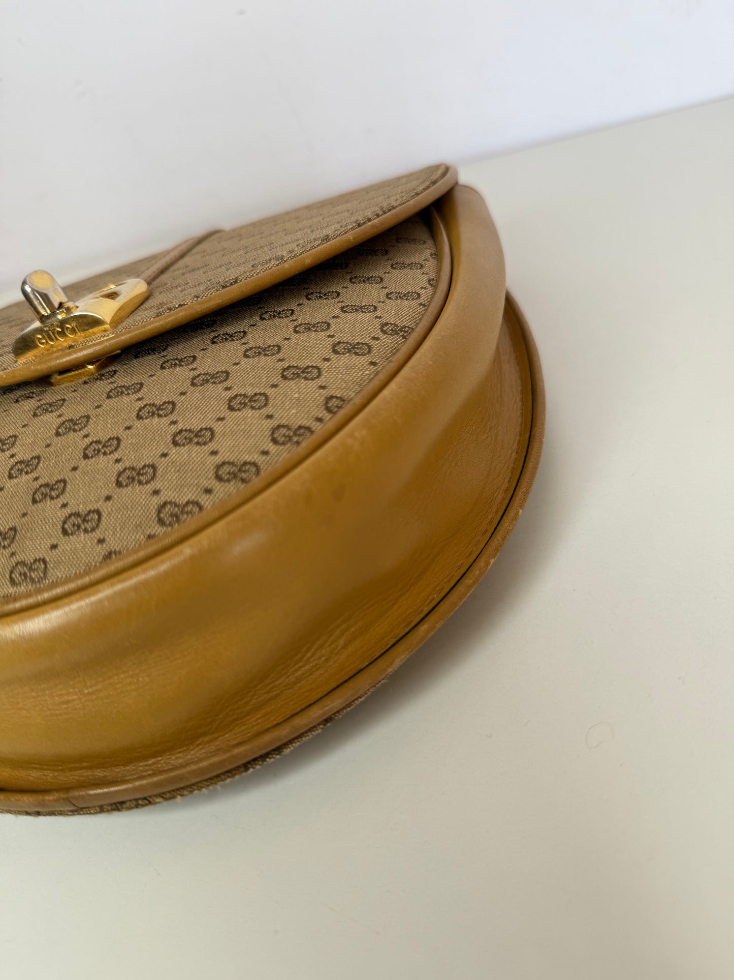 Gucci Vintage Brown Micro GG Canvas Crossbody Bag
