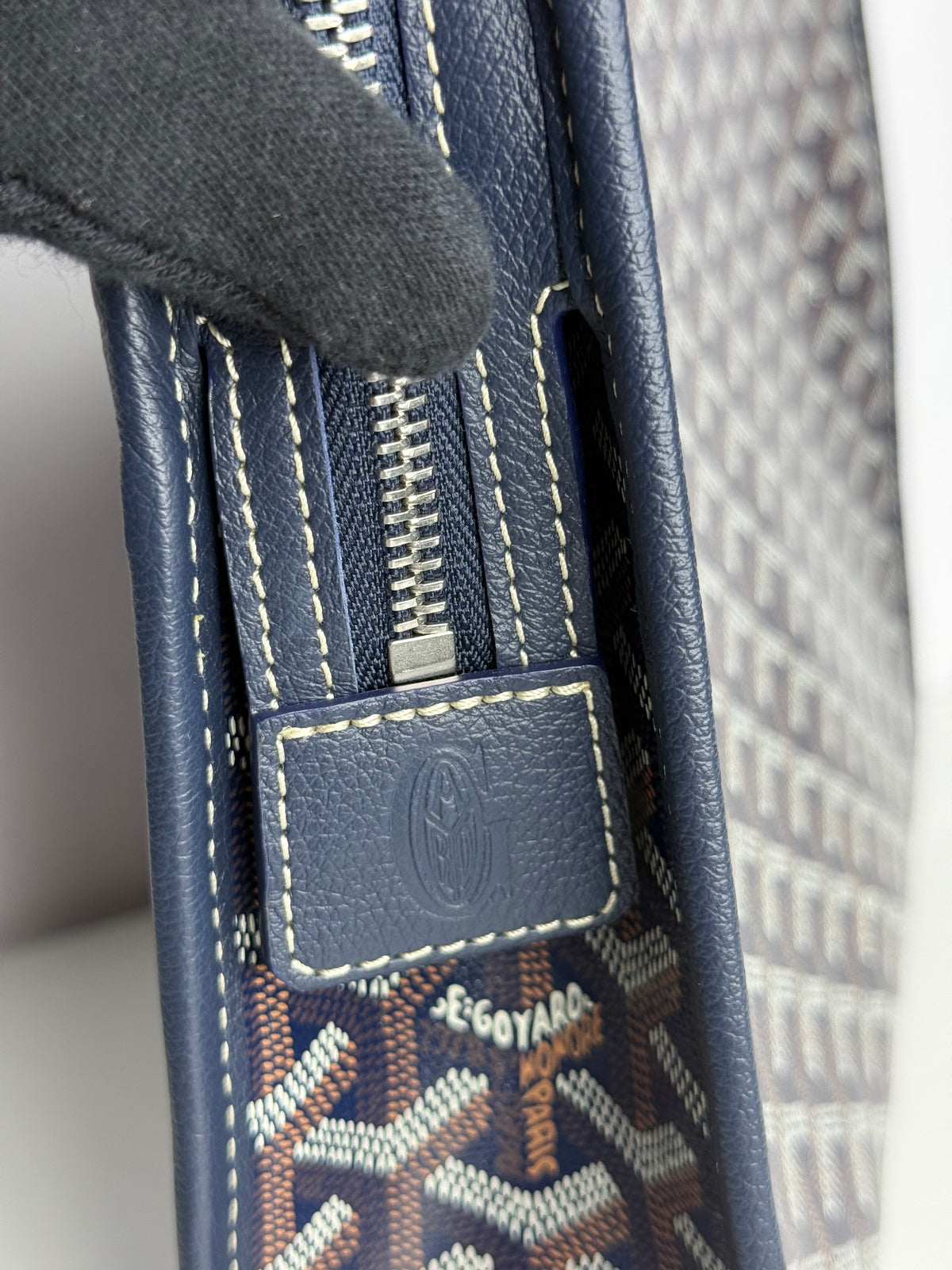 Goyard Navy Blue Goyardine Coated Canvas Jouvence GM Toiletry Pochette
