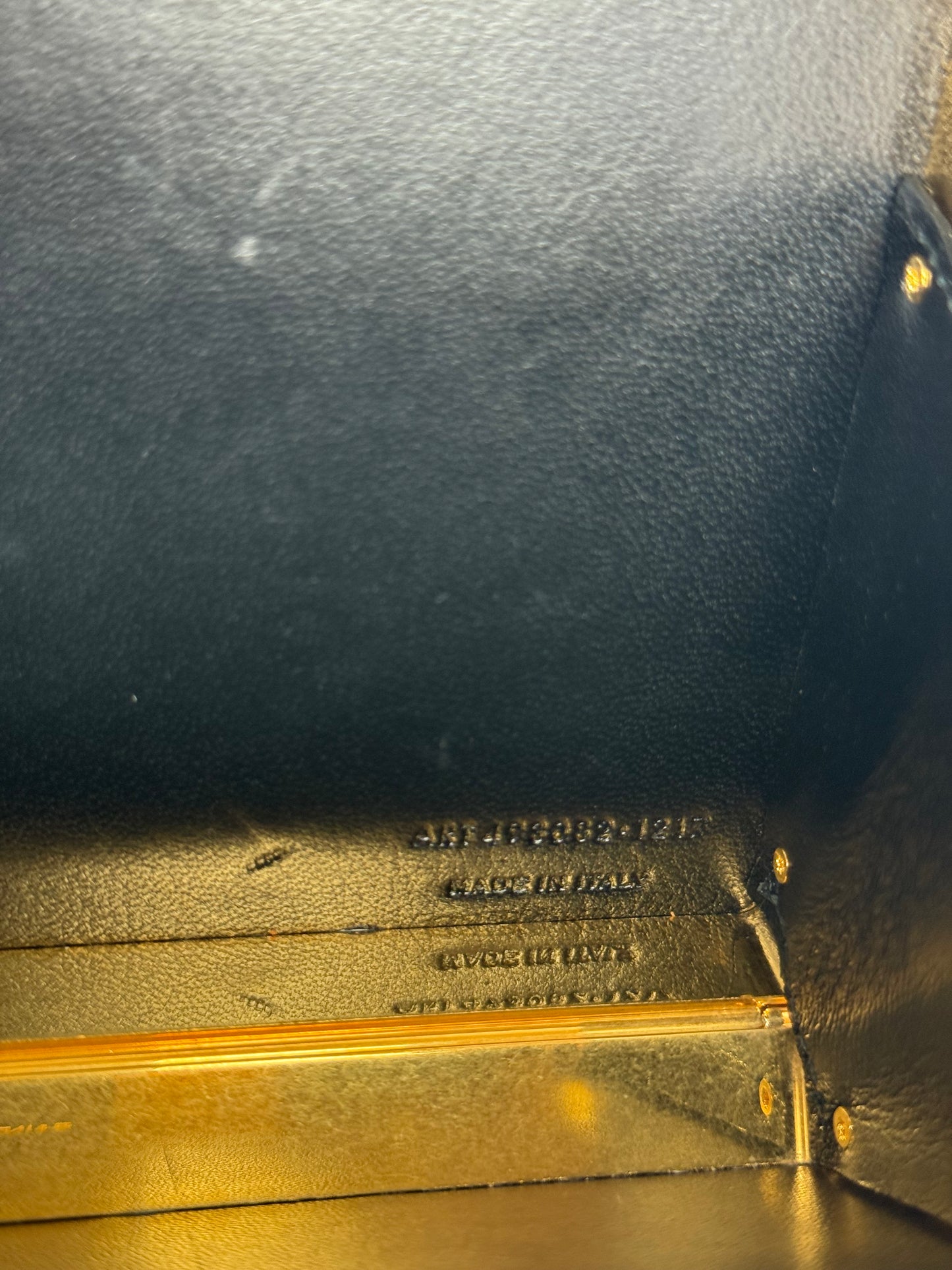 Yves Saint Laurent Plexiglass Minaudiere Tuxedo Box Clutch Black