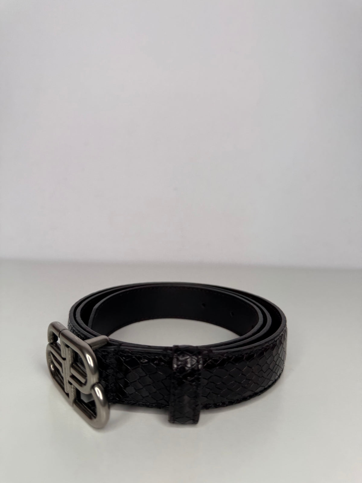 Balenciaga BB Belt Python Embossed Leather 85 cm