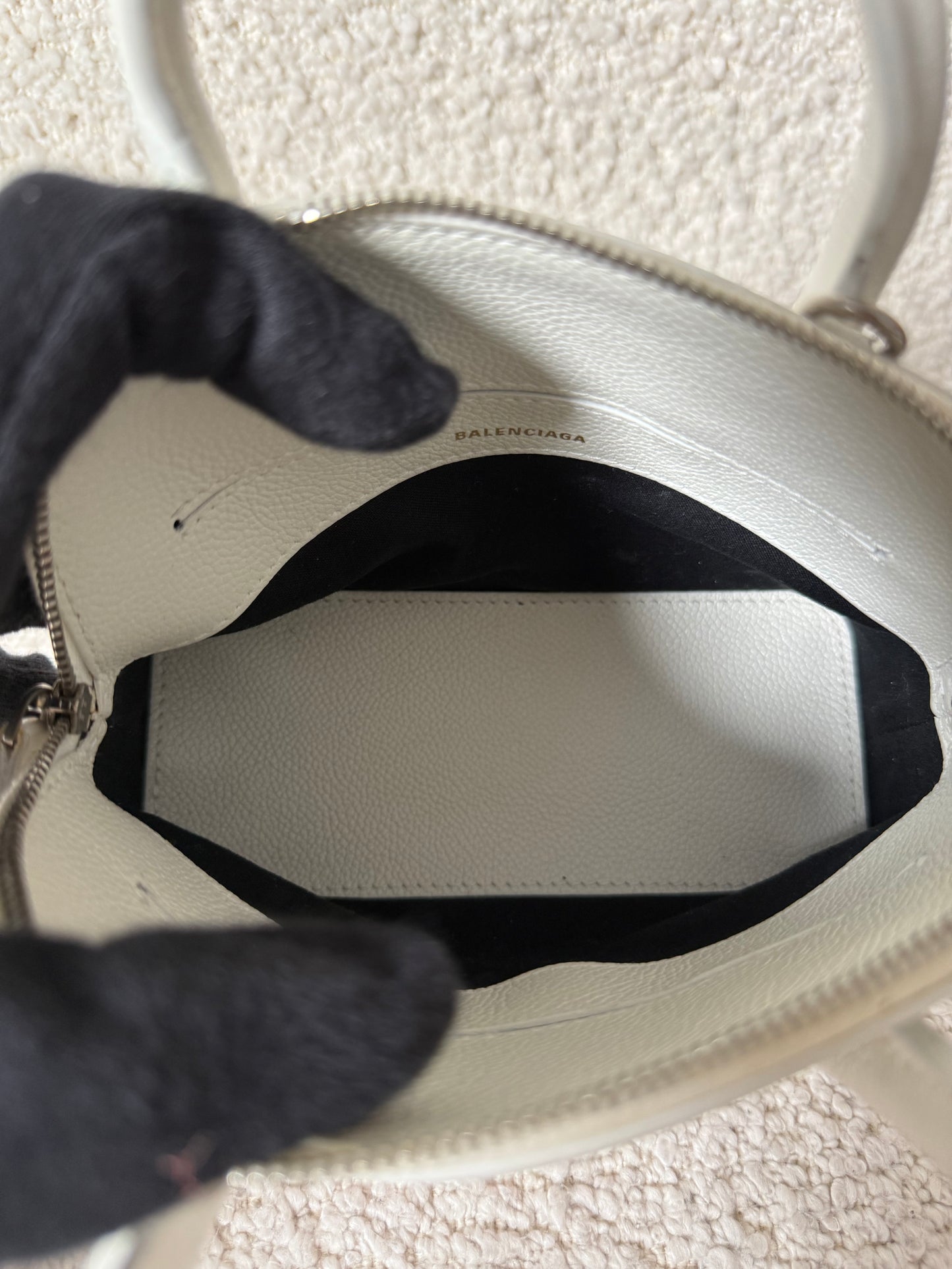 Balenciaga White/Pink XXS Ville Top Handle Handbag