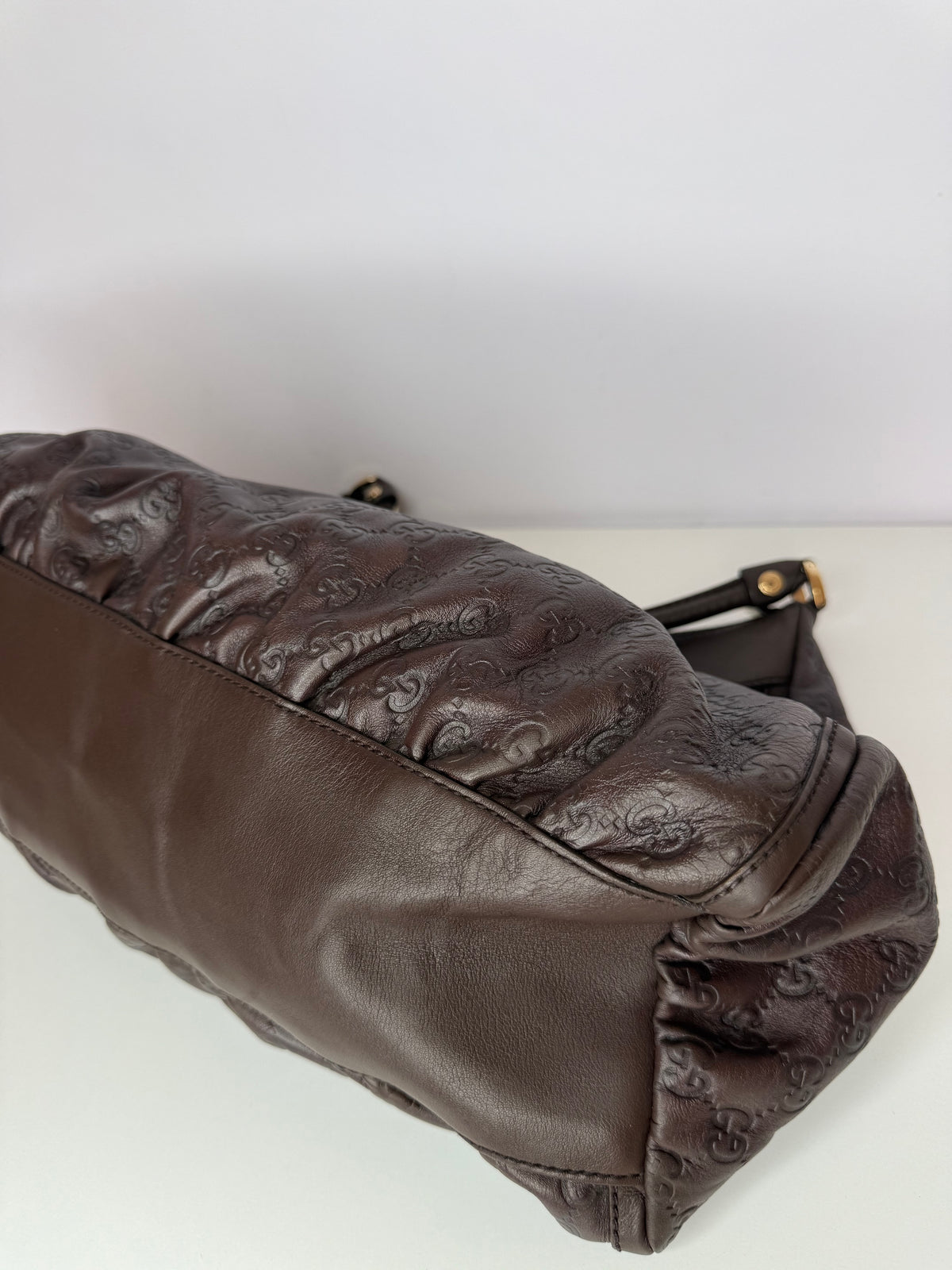 Gucci D Ring Guccissima Brown Leather Hobo Bag