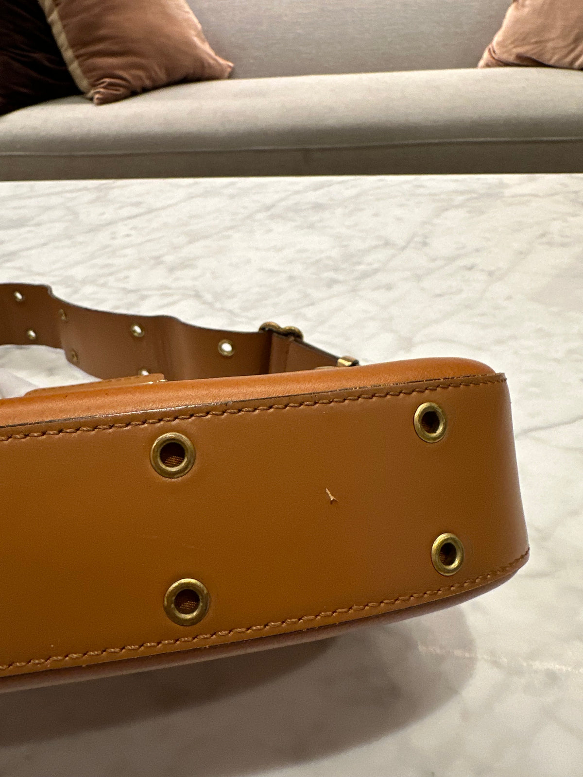 Christian Dior Street Chic Columbus Tan Leather Shoulder Bag
