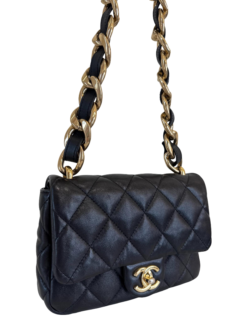 Chanel Small Funky Town Black Lambskin Shoulder Bag