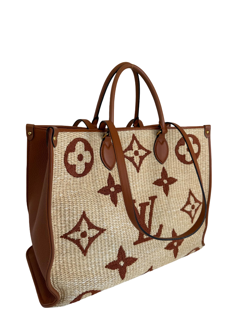 Louis Vuitton OnTheGo GM Giant Tan Monogram Raffia