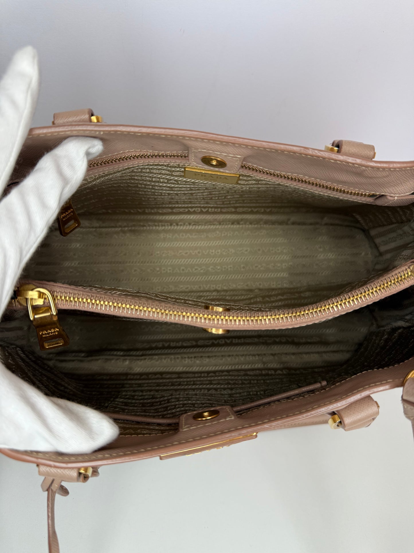 Prada Beige Saffiano Medium Galleria Leather Tote Bag