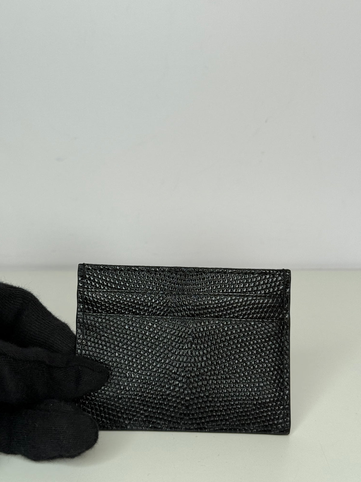 Dolce Gabbana Logo Plaque Iguana Embossed Cardholder