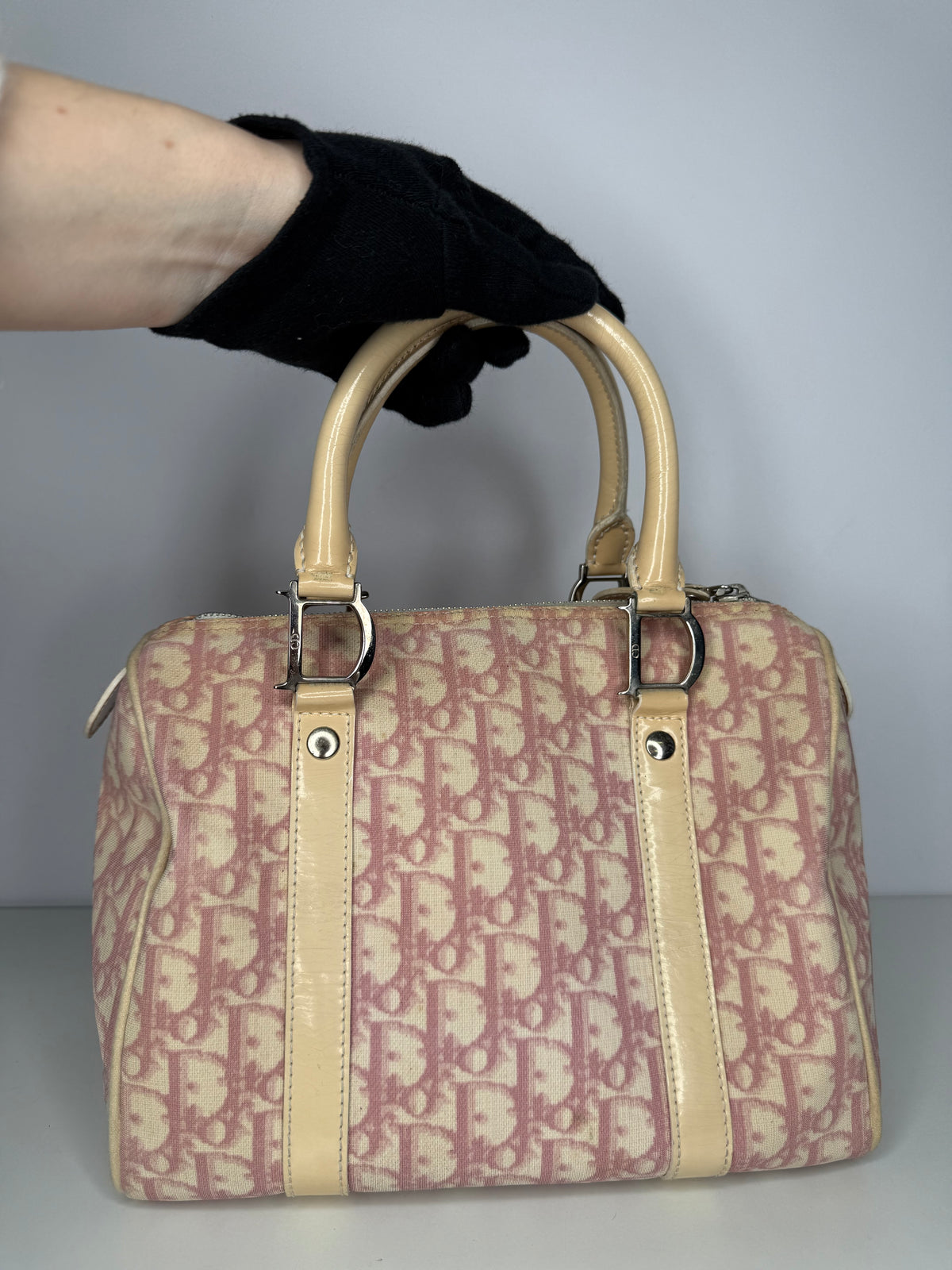 Christian Dior Vintage Pink Trotter Boston Bag
