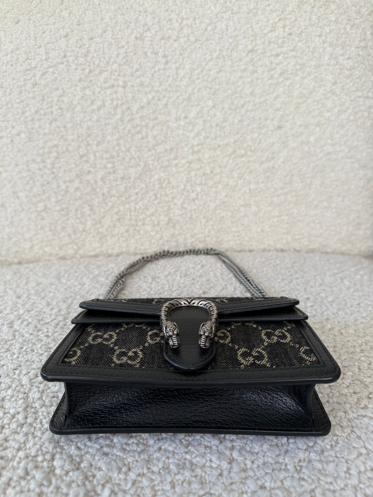 Gucci GG Black Denim Super Mini Dionysus Crossbody Bag