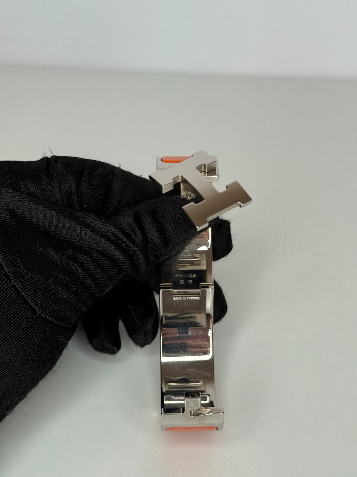 Hermès Orange Clic Clac H Wide Bracelet