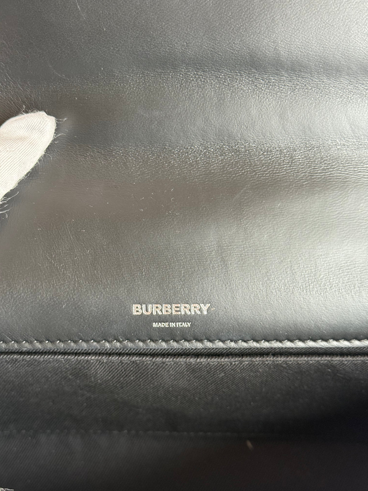 Burberry Small Lola Bag Black & White Nylon Check with Monogram TB Print