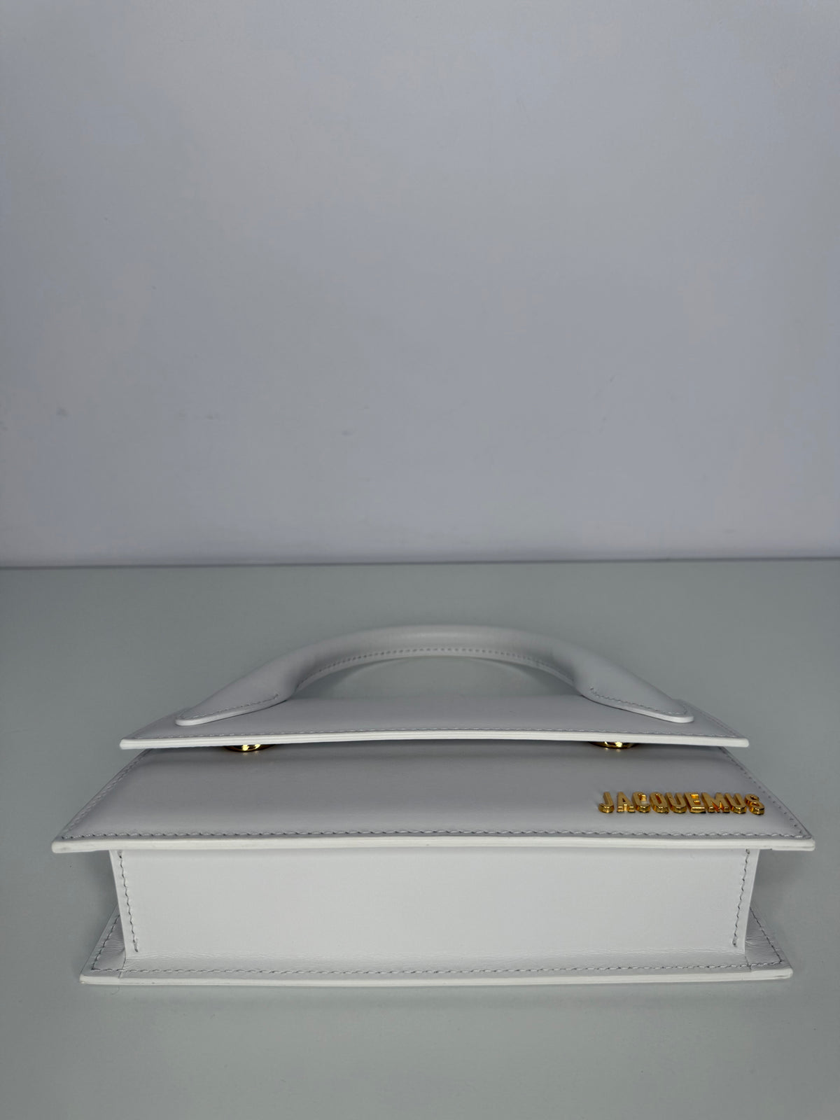 Jacquemus Le Chiquito Long White Smooth Leather Top Handle Bag