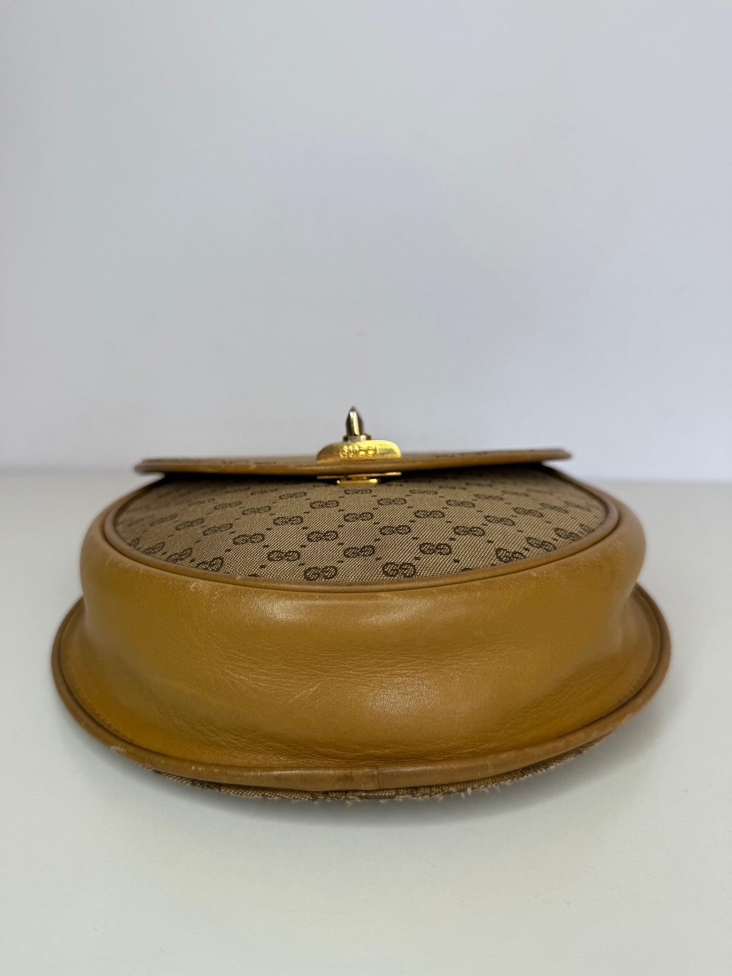 Gucci Vintage Brown Micro GG Canvas Crossbody Bag