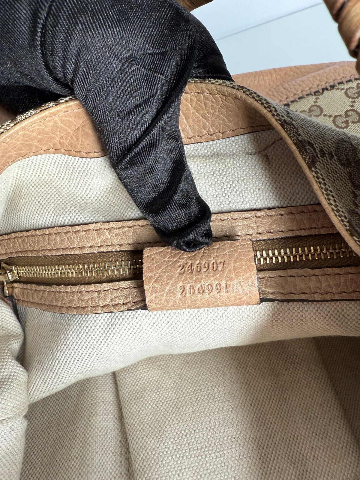 Gucci GG Canvas Large Jackie Shoulder Bag Brown