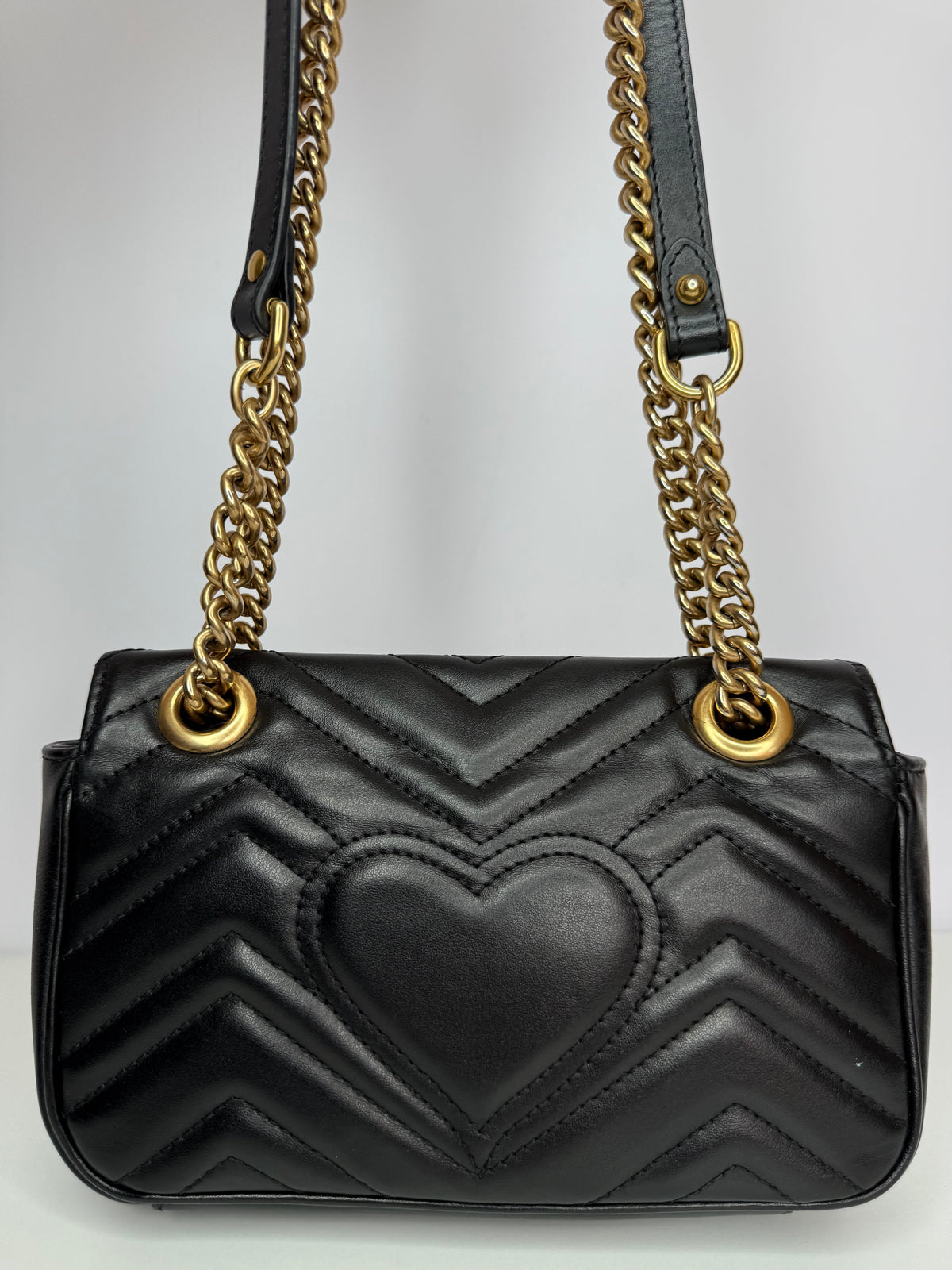 Gucci GG Marmont Small Matelassé Black Leather Shoulder Bag