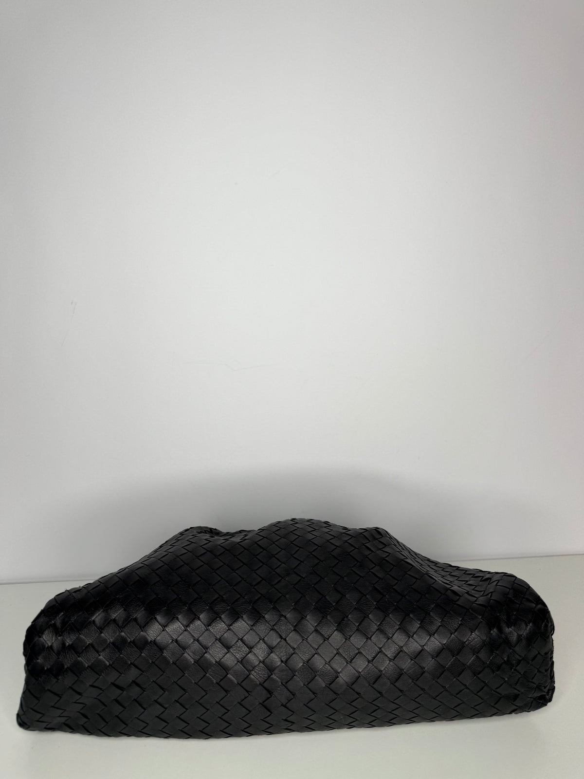 Bottega Veneta The Pouch Black Intrecciato Leather Clutch