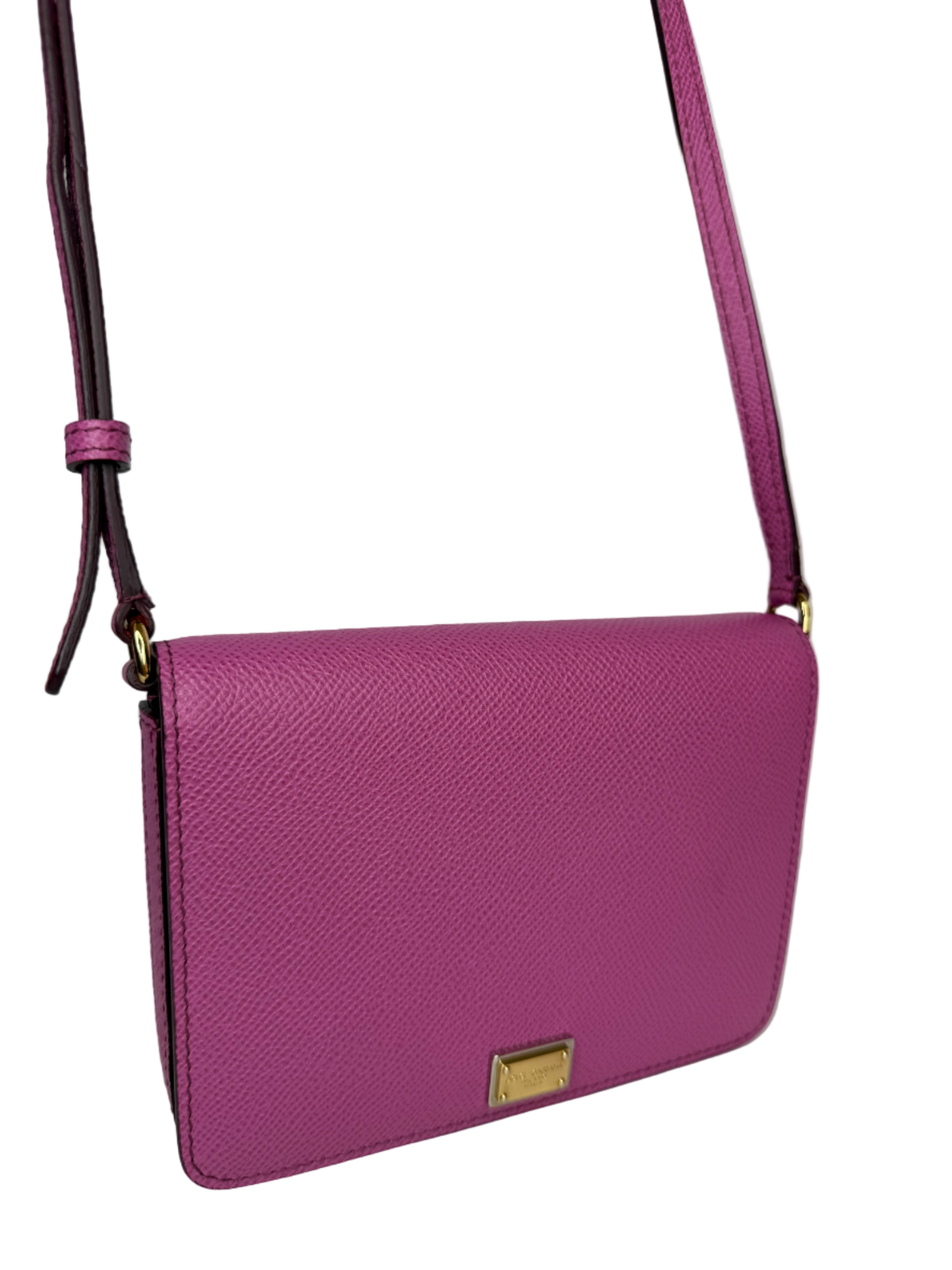 Dolce Gabbana Pink Dauphine Leather Mini Crossbody Bag