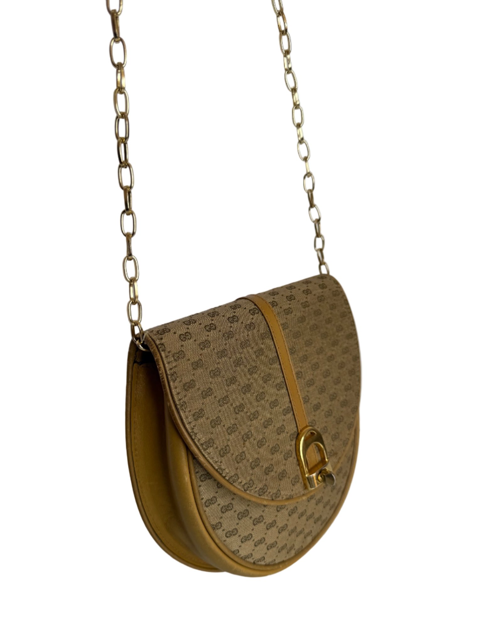 Gucci Vintage Brown Micro GG Canvas Crossbody Bag