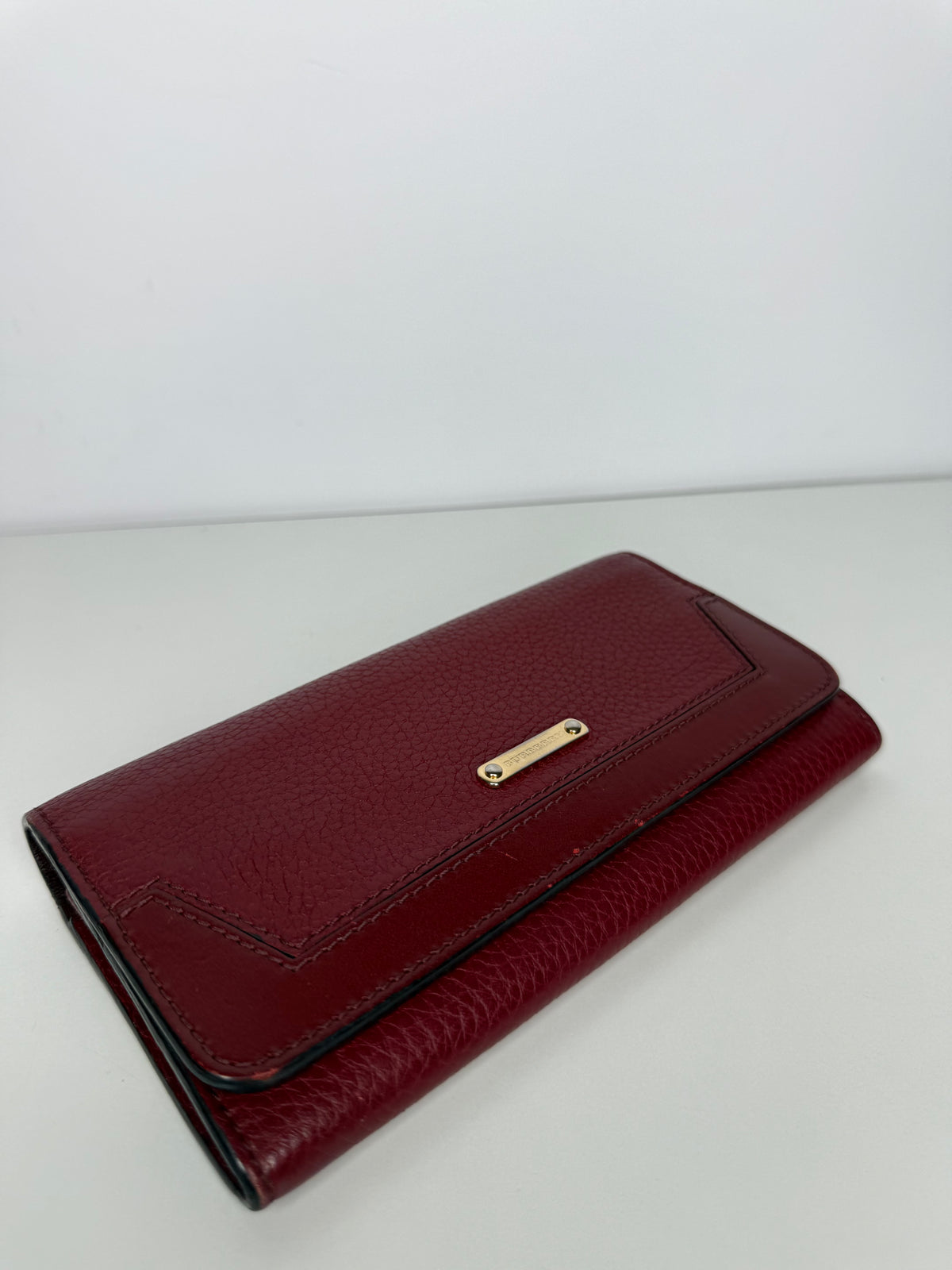 Burberry Burgundy Leather Ziggy Wallet