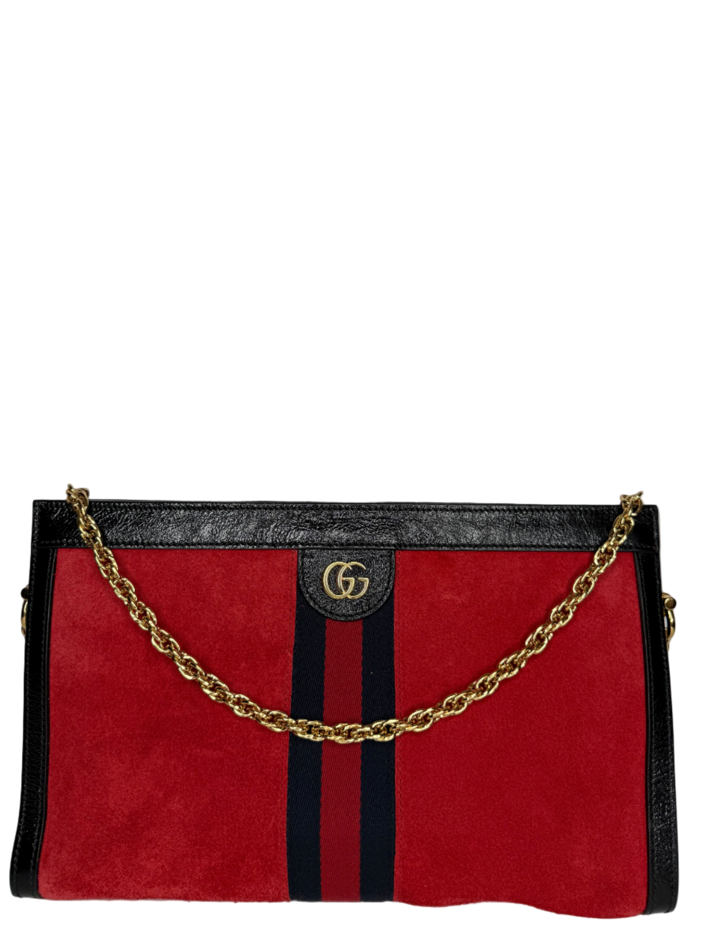 Gucci Ophidia Medium Red Suede Chain Crossbody Bag