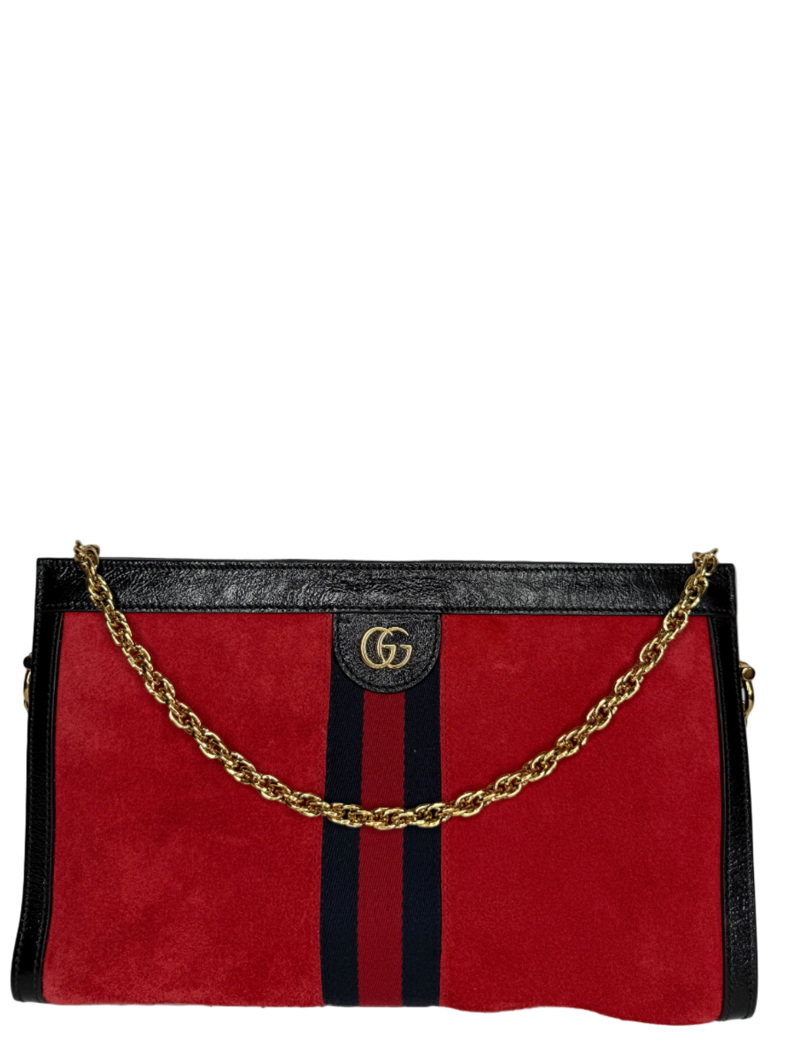 Gucci Ophidia Medium Red Suede Chain Crossbody Bag