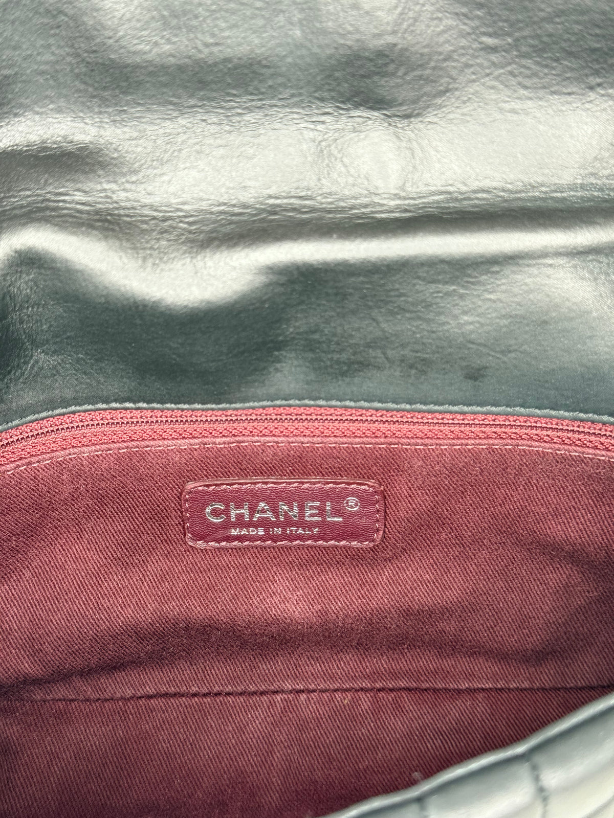 Chanel CC Lock Bubble Quilted Iridescent Calfskin East West Flap