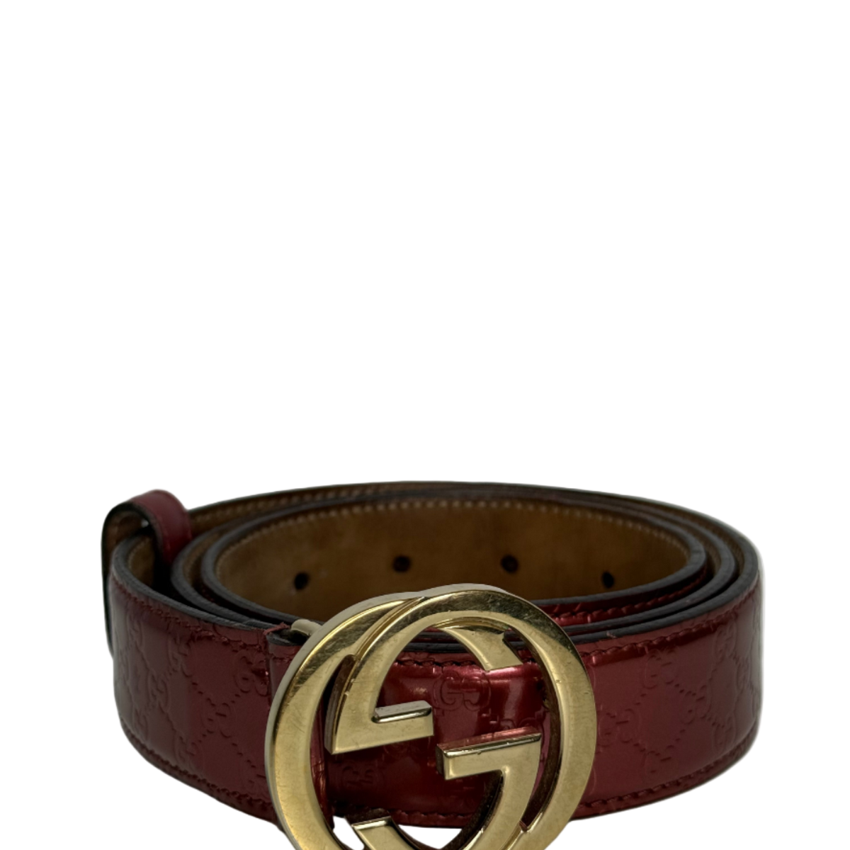 Gucci Guccissima Patent Leather Interlocking G Buckle Belt display picture 3