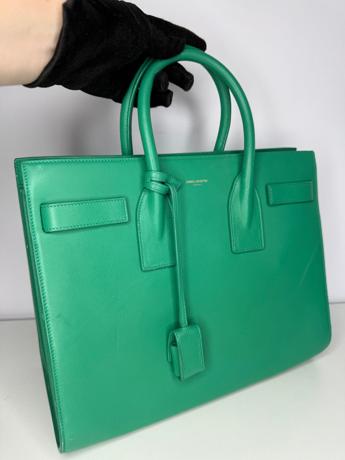 Saint Laurent Small Sac de Jour Green Smooth Calfskin Leather