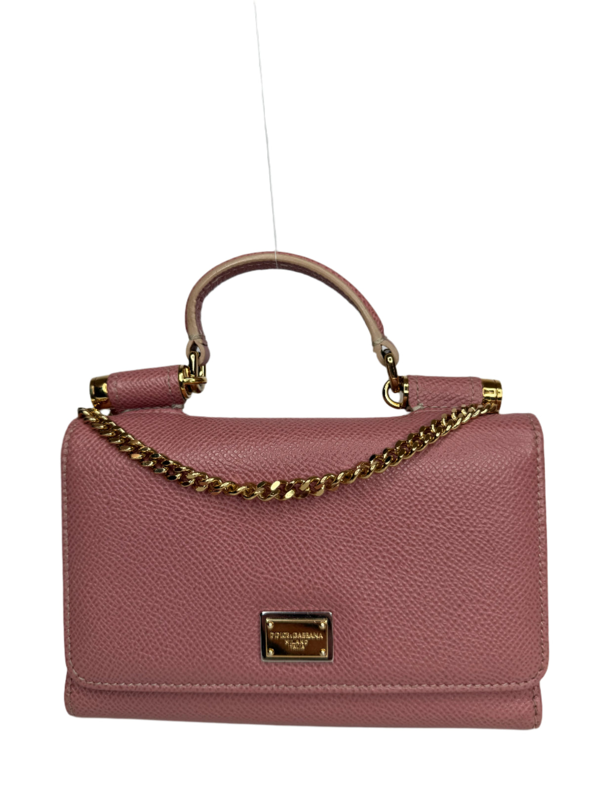 Dolce Gabbana Pink Dauphine Leather Mini Sicily Von Bag
