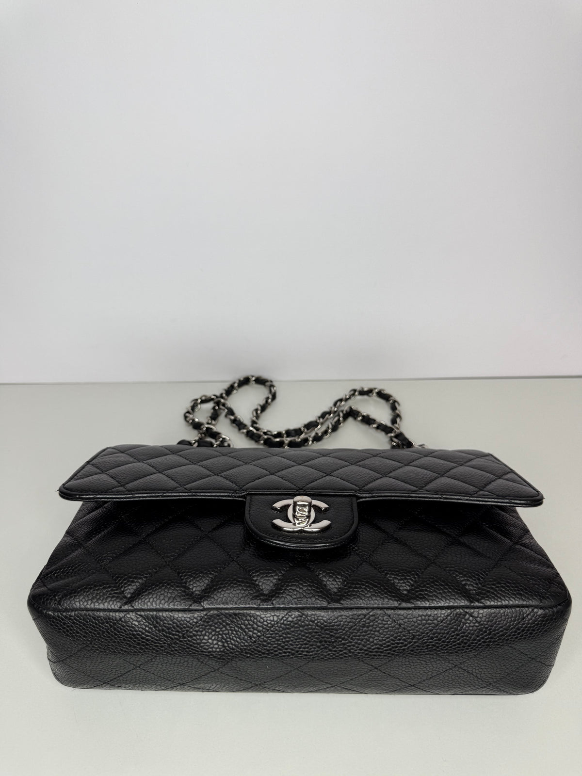 Chanel Classic Double Flap Medium Black Caviar Silver Hardware