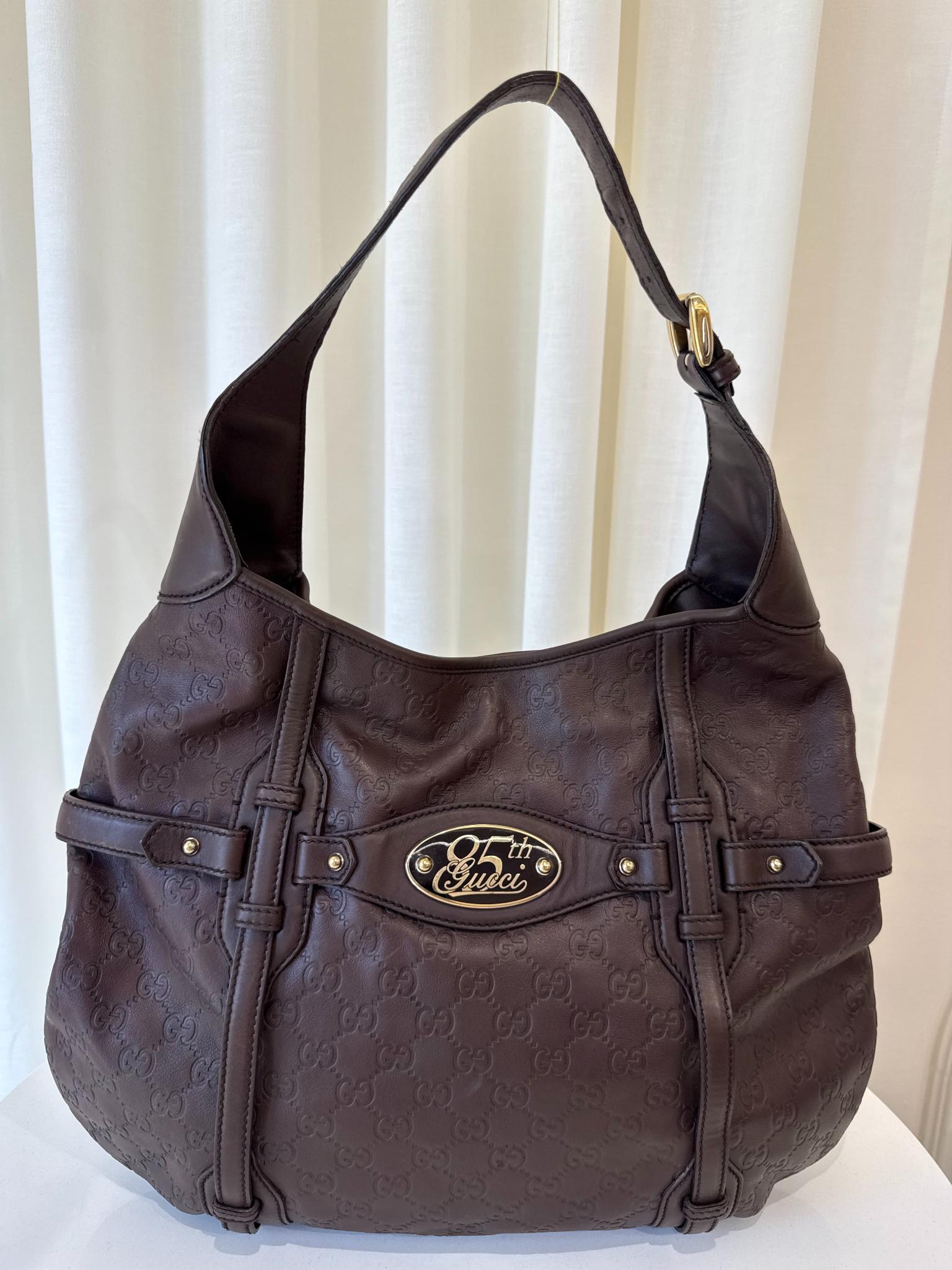 Gucci Guccissima 85th Anniversary Bridal Bit Hobo Bag Brown