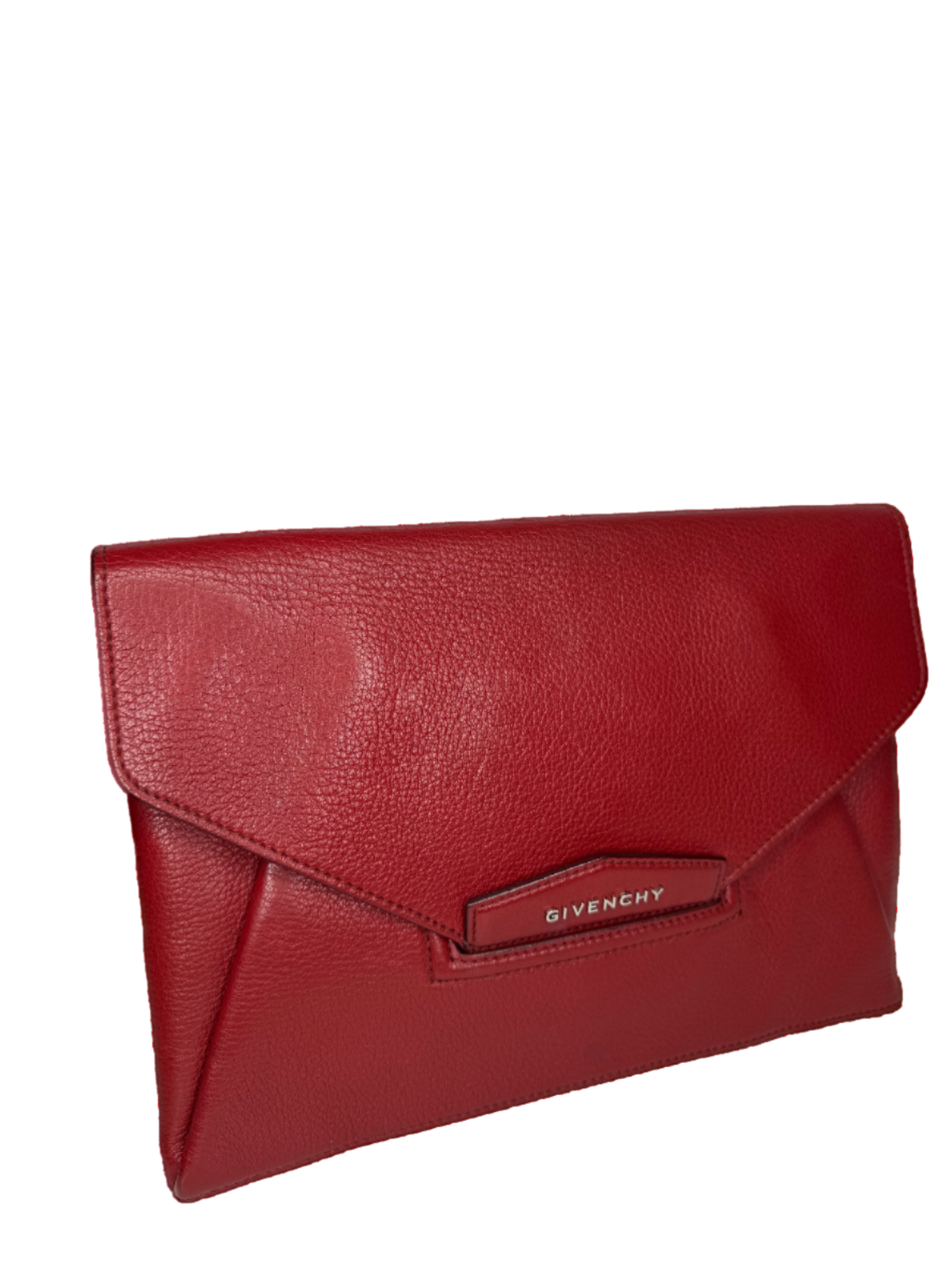 Givenchy Red Sugar Goatskin Leather Envelope Clutch Bag