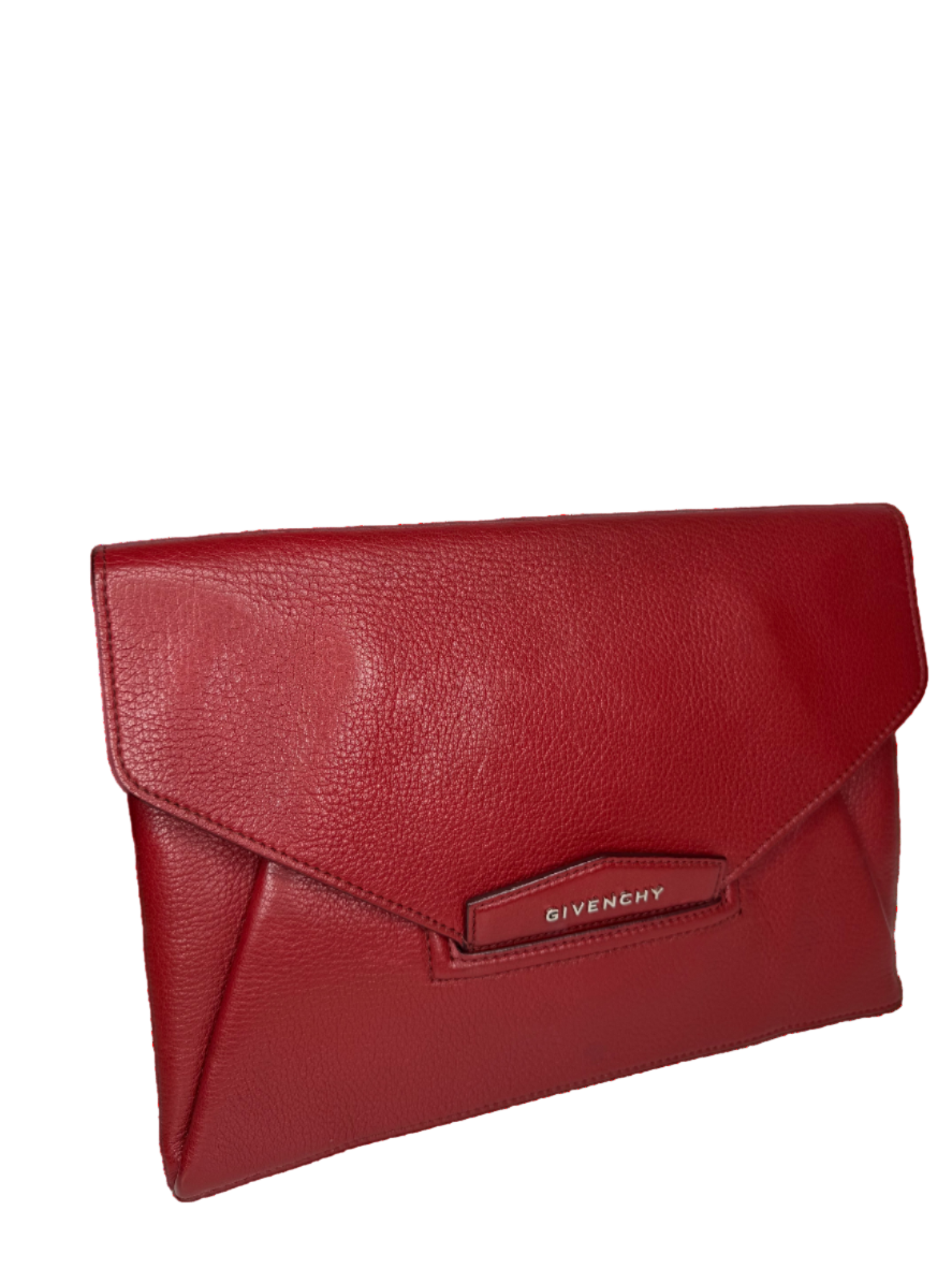 Givenchy Red Sugar Goatskin Leather Envelope Clutch Bag