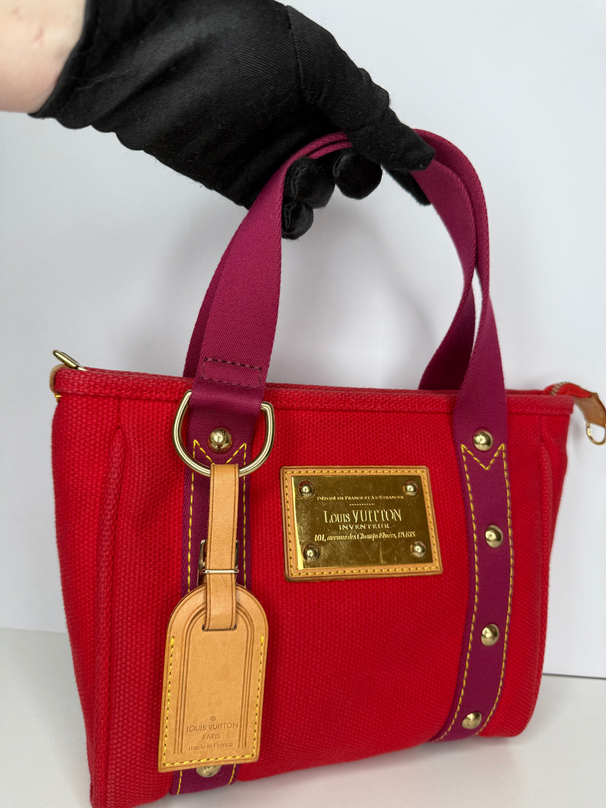 Louis Vuitton Red/Purple Canvas Antigua Cabas PM Bag