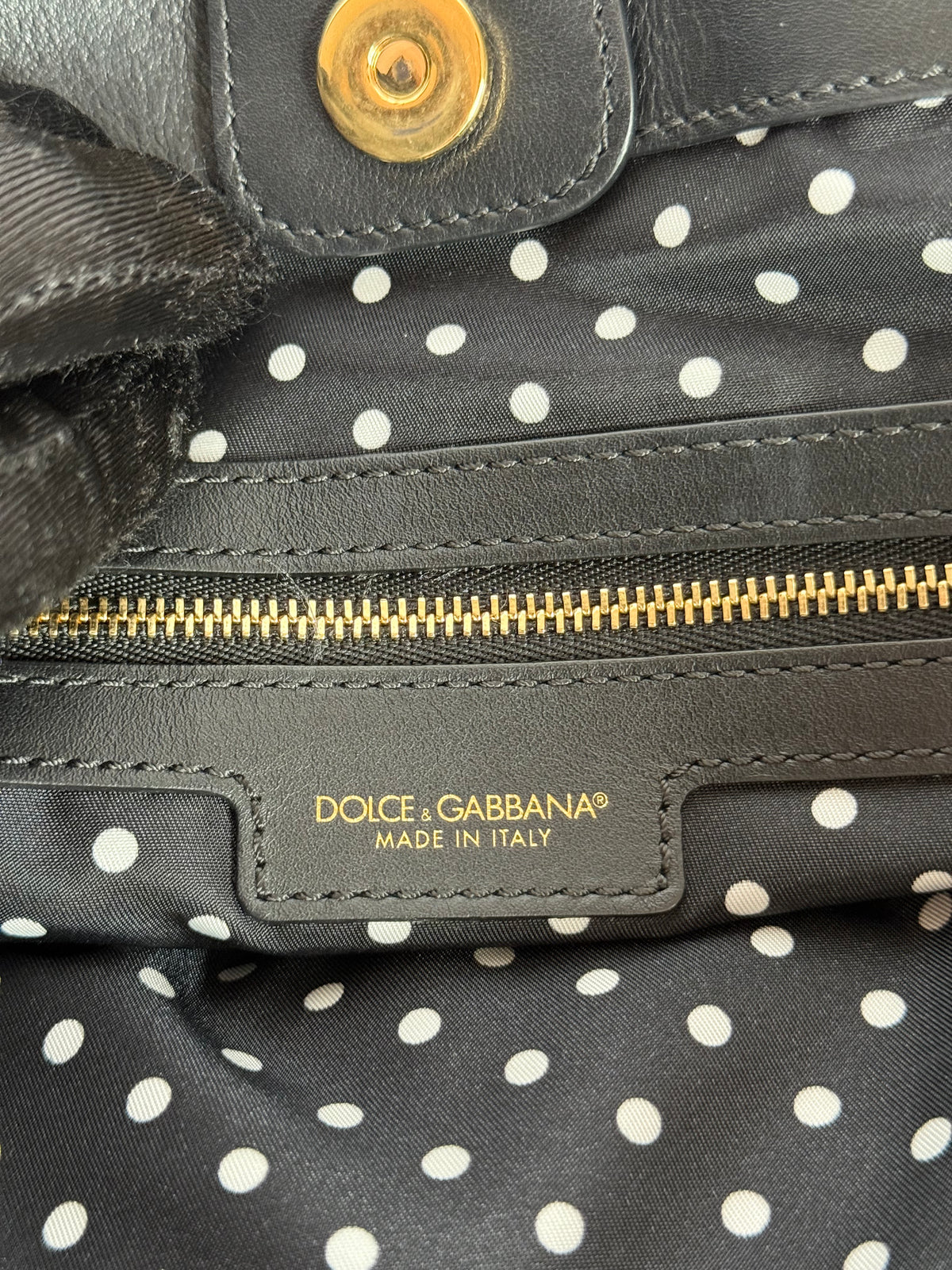 Dolce Gabbana Black Calfskin Quilted Tote Bag