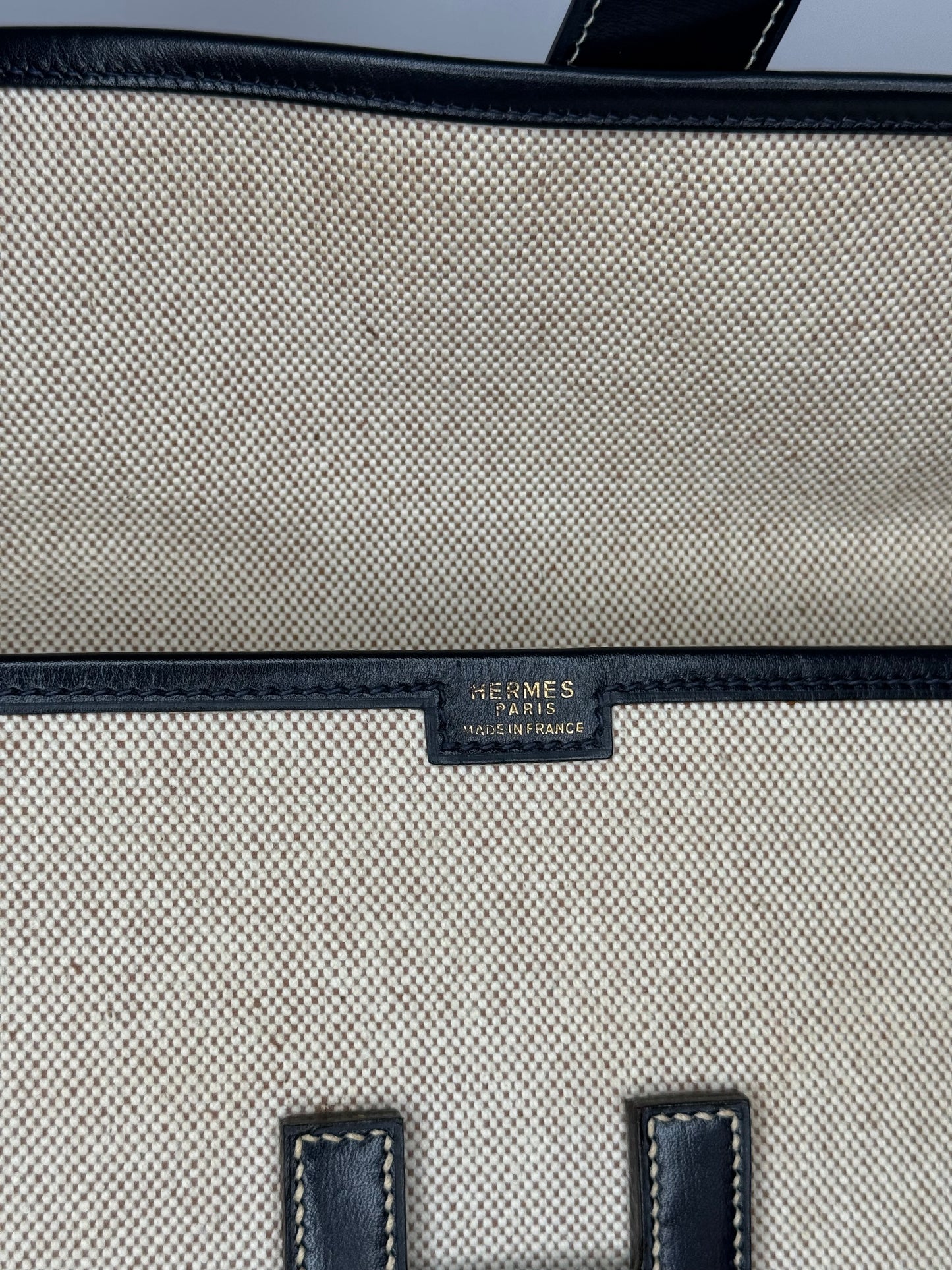 Hermès Box/Bleu Marine Toile H Canvas/Leather Elan 29 Jige Clutch