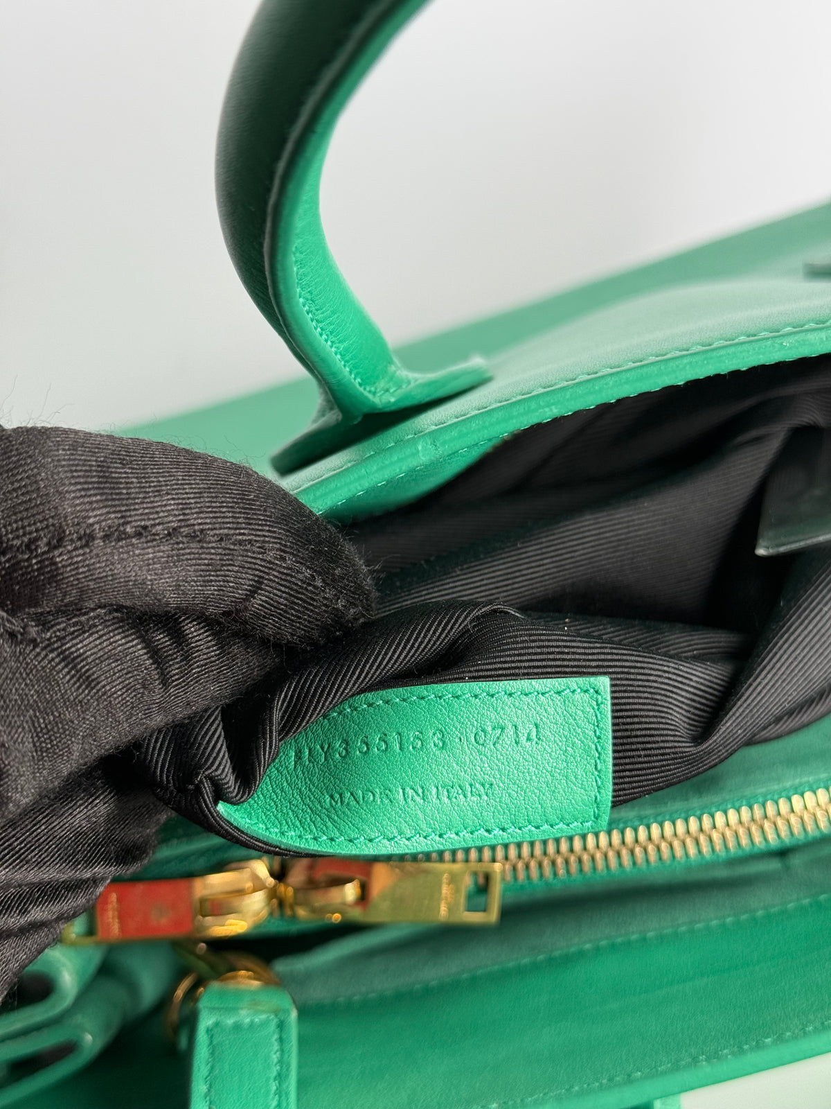 Saint Laurent Small Sac de Jour Green Smooth Calfskin Leather