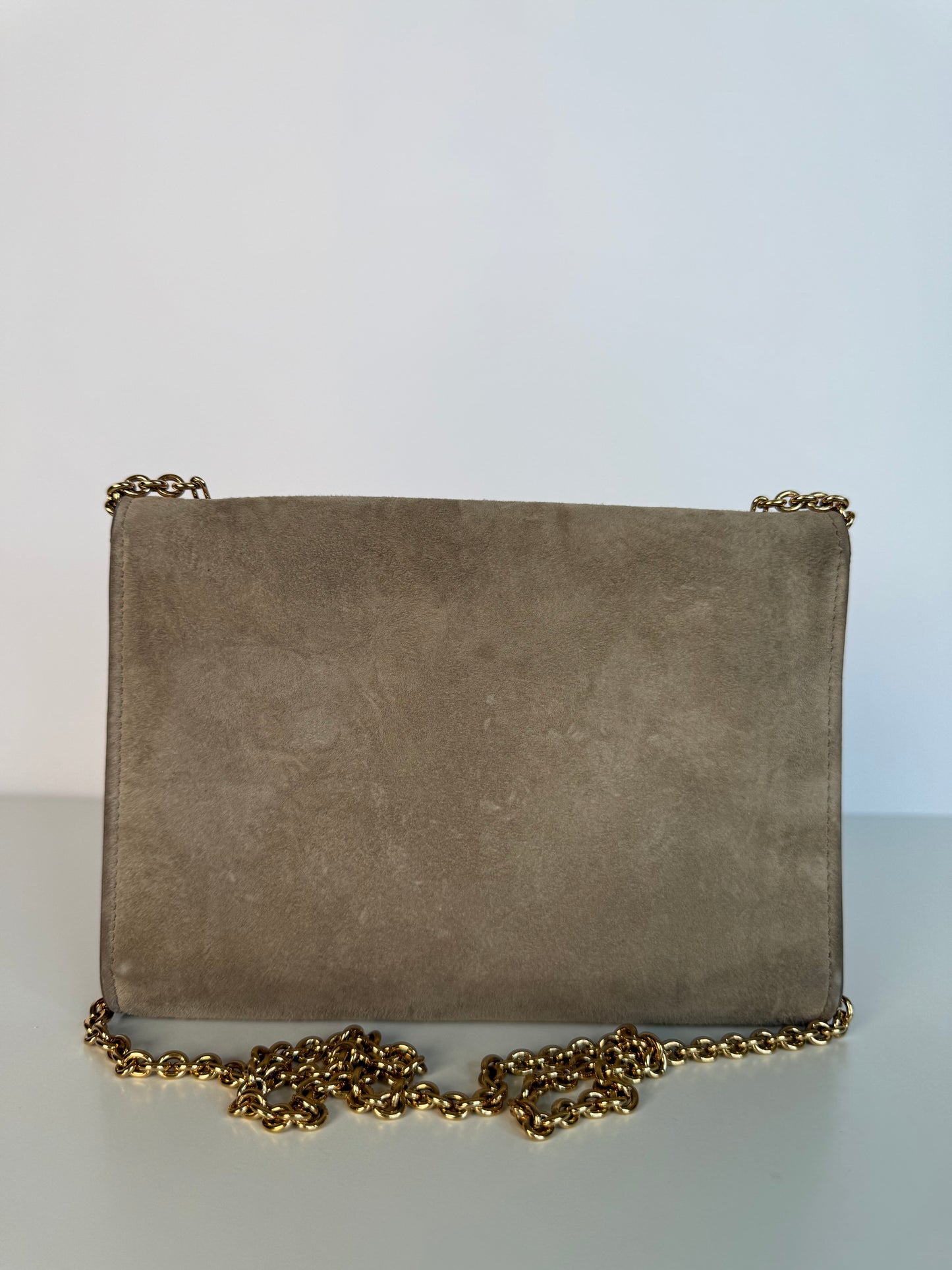 Salvatore Ferragamo Vara Bow Chain Crossbody Bag Suede