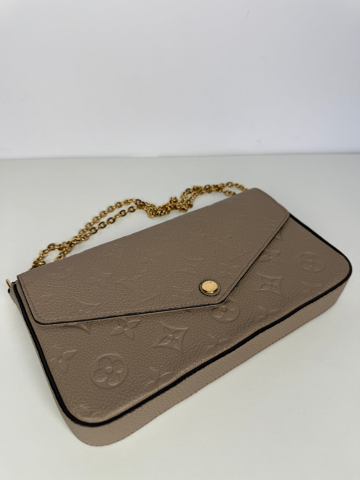 Louis Vuitton Félicie Pochette Monogram Empreinte Leather Tourterelle