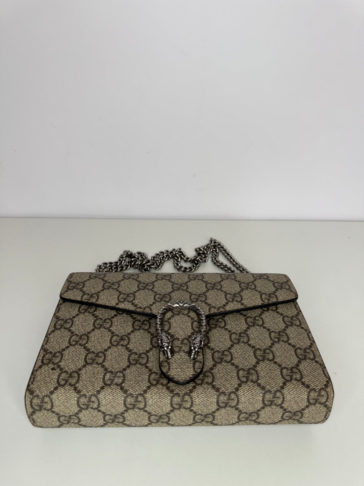 Gucci Dionysus GG Supreme Beige/Ebony Chain Wallet